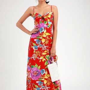 Red floral maxi dress! ❤️